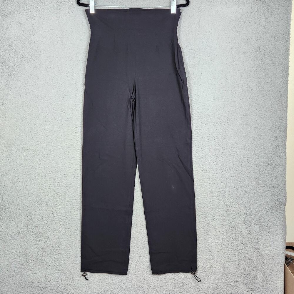 Emporio Armani Pants Womens 40 Black Straight Cuffed High Waist Italy 30x29.5